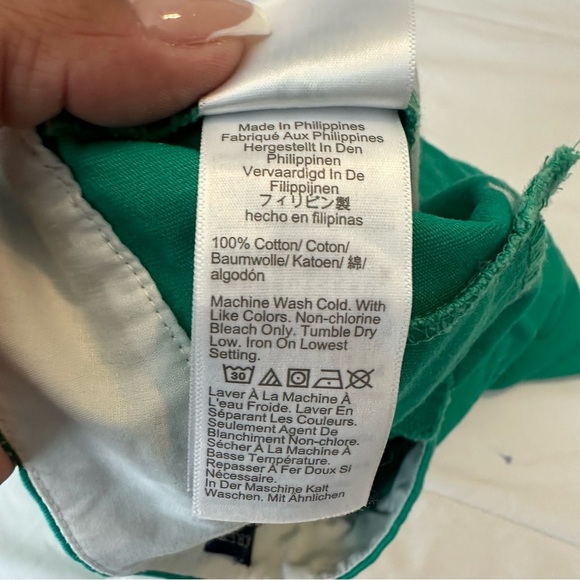 J.Crew Women's Linen Cotton Blend Summer Green Scalloped Hem shorts size 0 - Picture 9 of 10